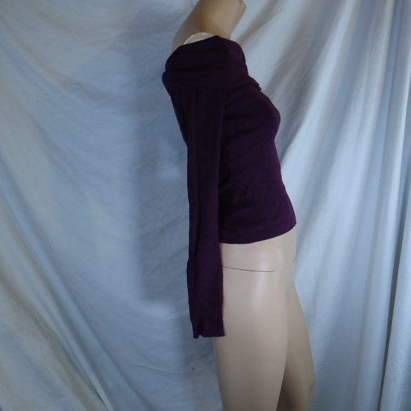 Purple Ribbed off the shoulder shirt size XS - Picture 2 of 6
